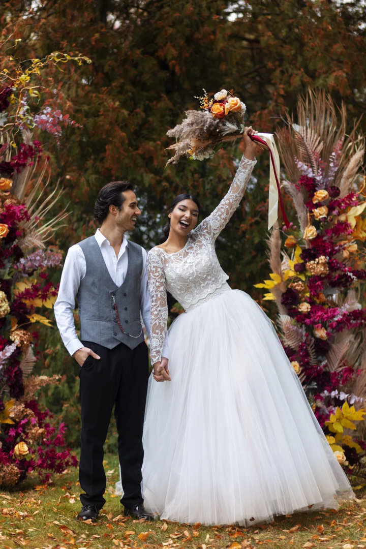 Grey Vest Garden Wedding Outfit for Groom