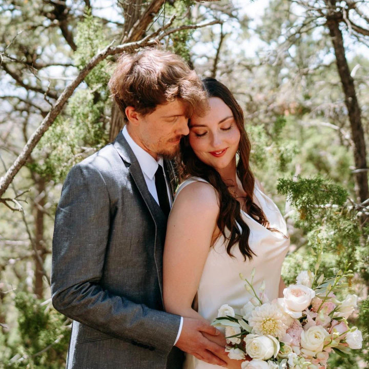 Gray Linen Three-Piece Suit with White Dress Shirt