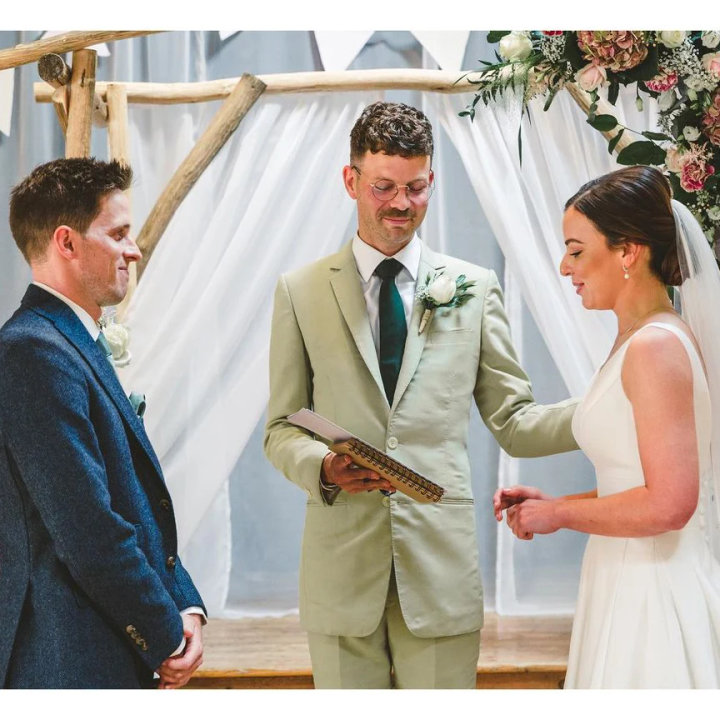 Sage Green Cotton Wedding Officiant Suit
