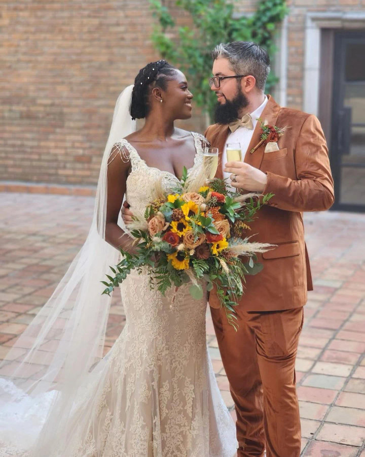 Rust Velvet Tuxedo with White Shirt, Bow Tie and White Sneakers