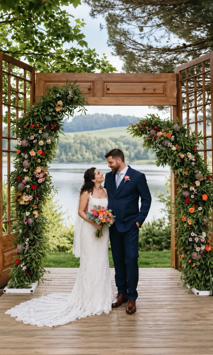 Navy Blue Three-Piece Garden Wedding Suit for Groom