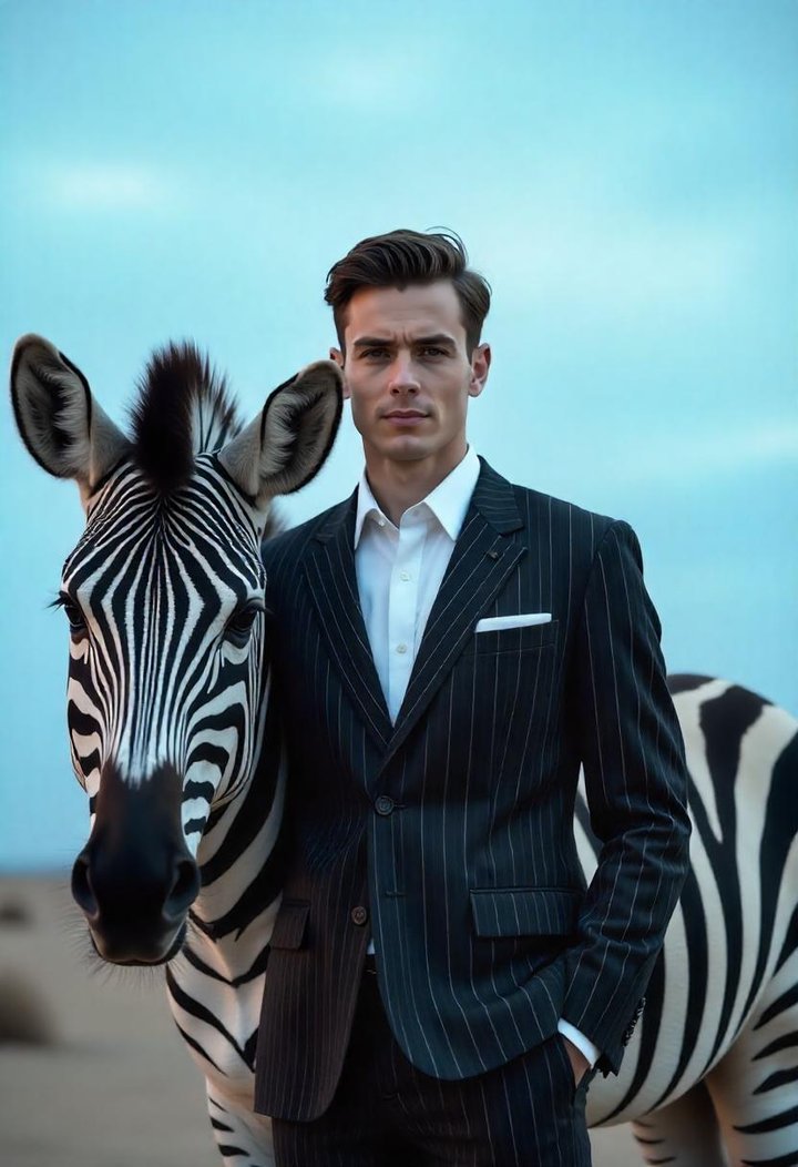 Classic Black Pinstripe Suit with White Shirt