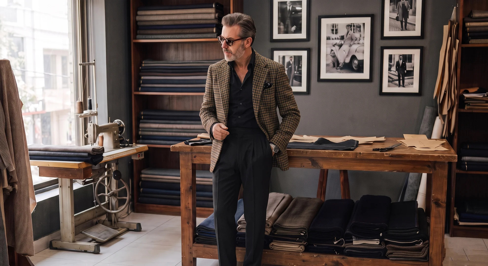 Man in tweed blazer