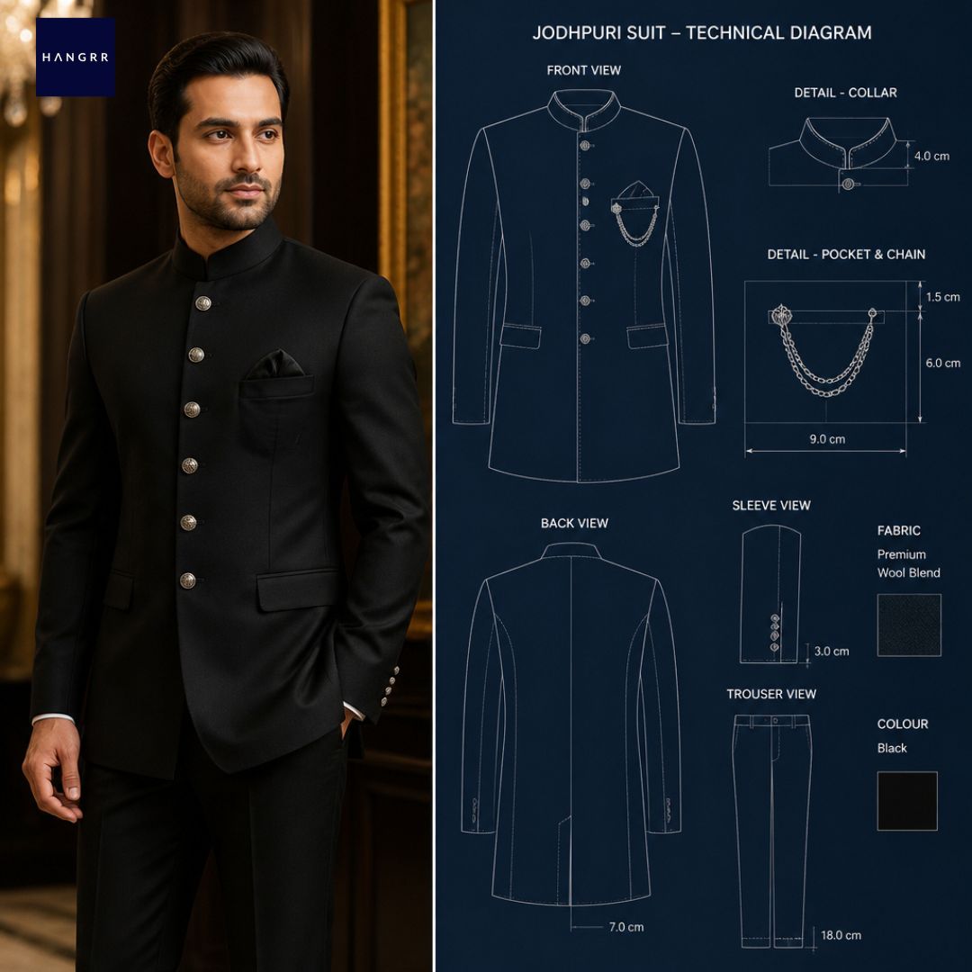 Ornamental Buttons Jodhpuri Suit