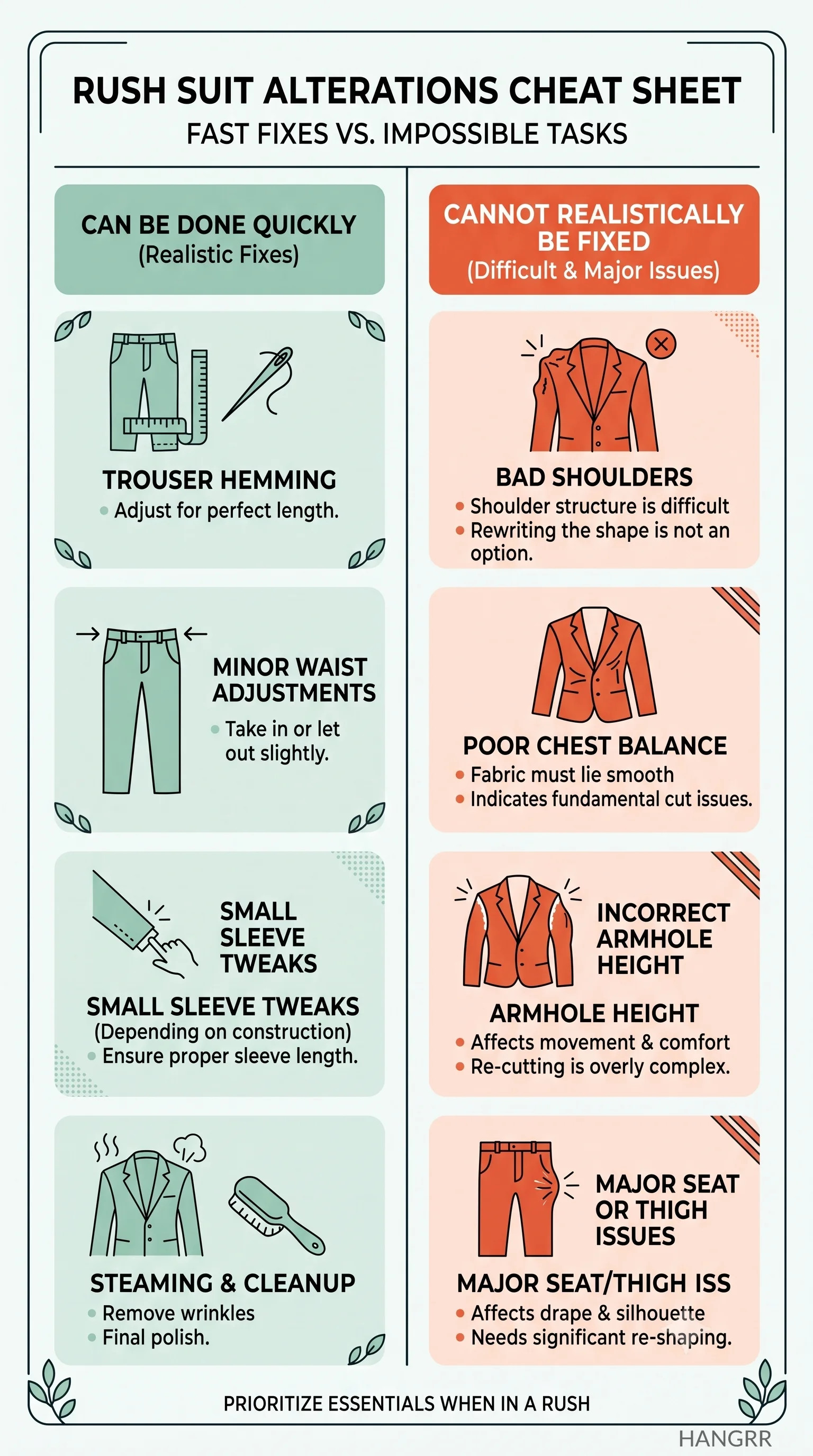 Last minute suit alterations
