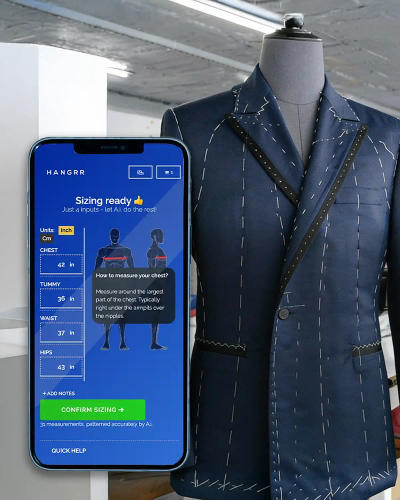 AI-Fitted Custom designed Suits by Hangrr