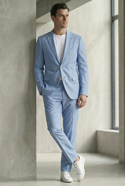 Design custom vegan suits man-made and plant based fabrics
