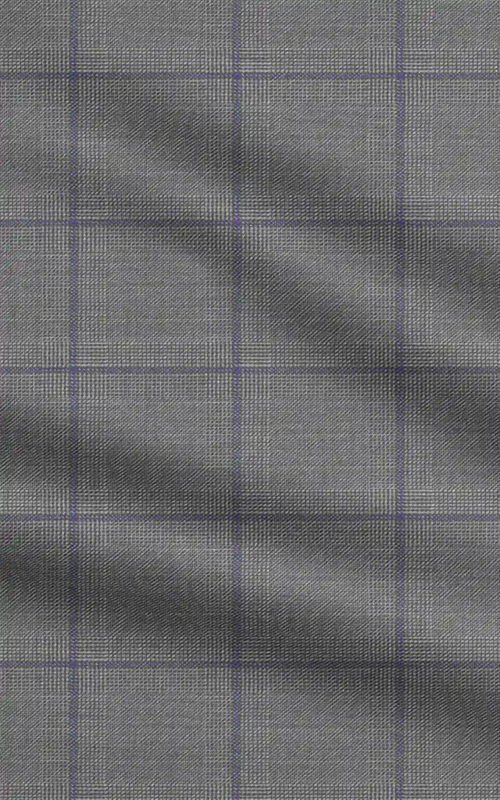 Grey Purple Checks Wool image