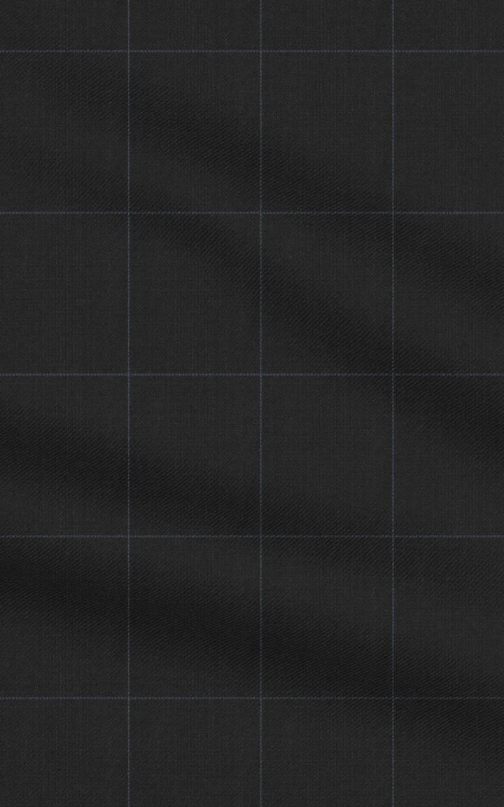 Blue Checks Black Plaid Wool image