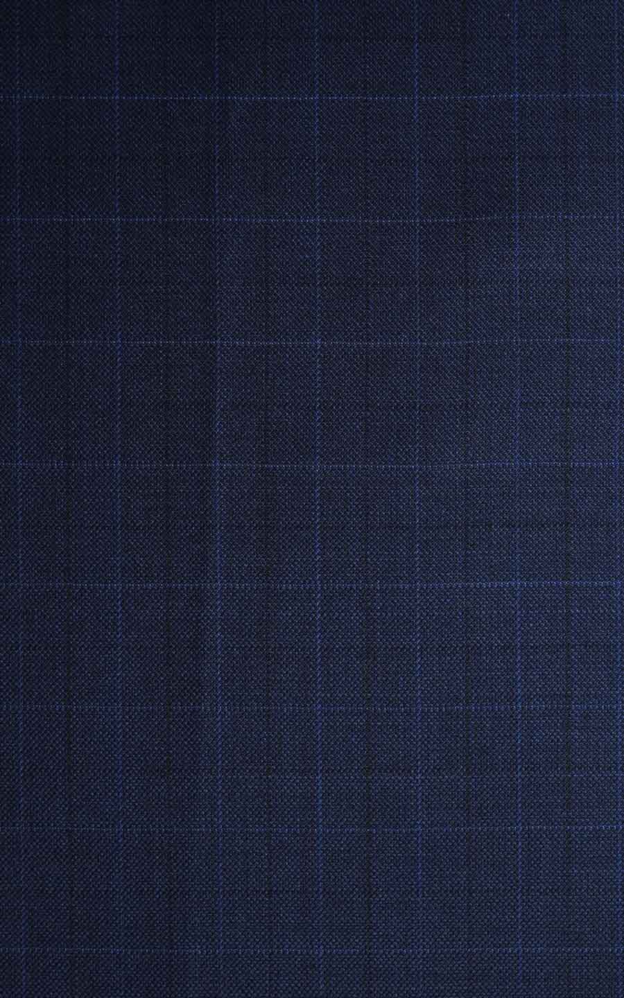 Navy Blue Checks Wool