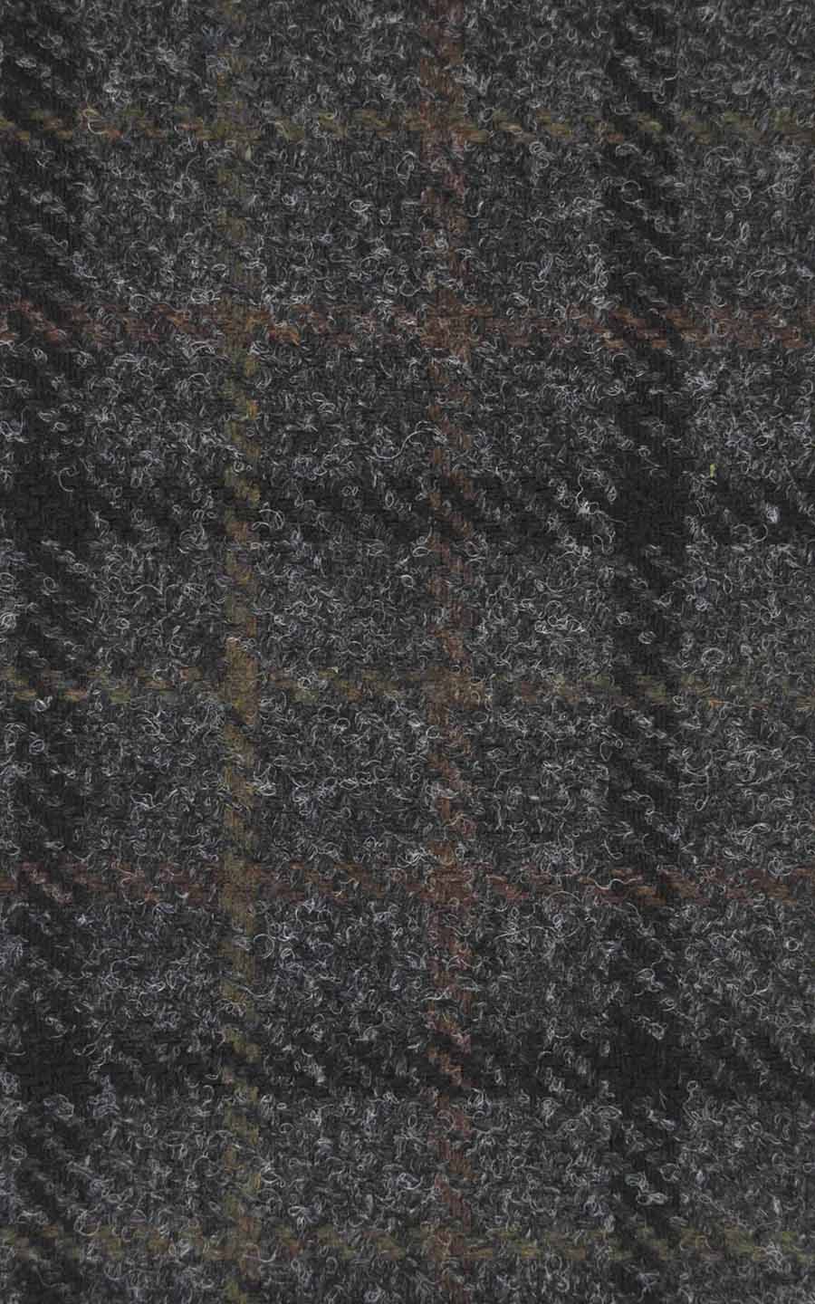 Charcoal Black Checks Vegan Tweed