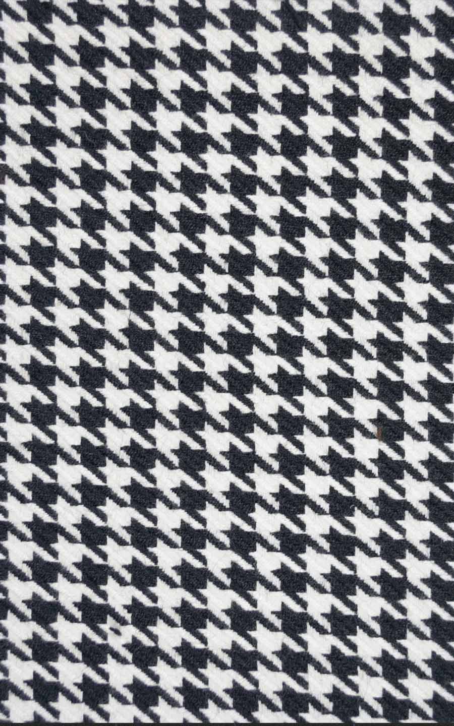 Black White Houndstooth Vegan Tweed