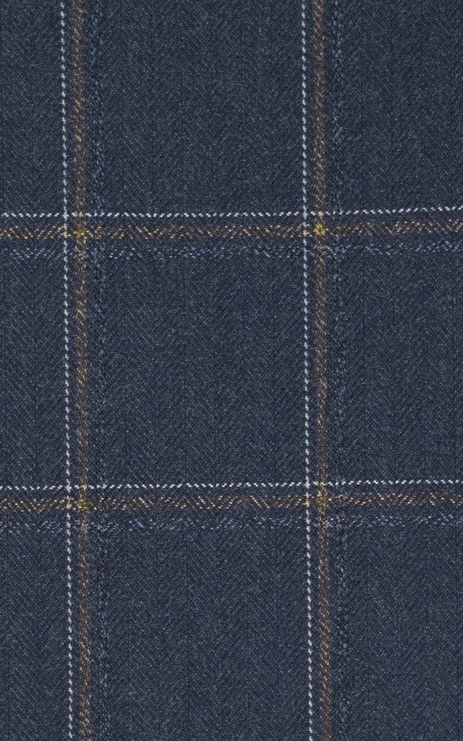 Bright Navy Checks Vegan Wool