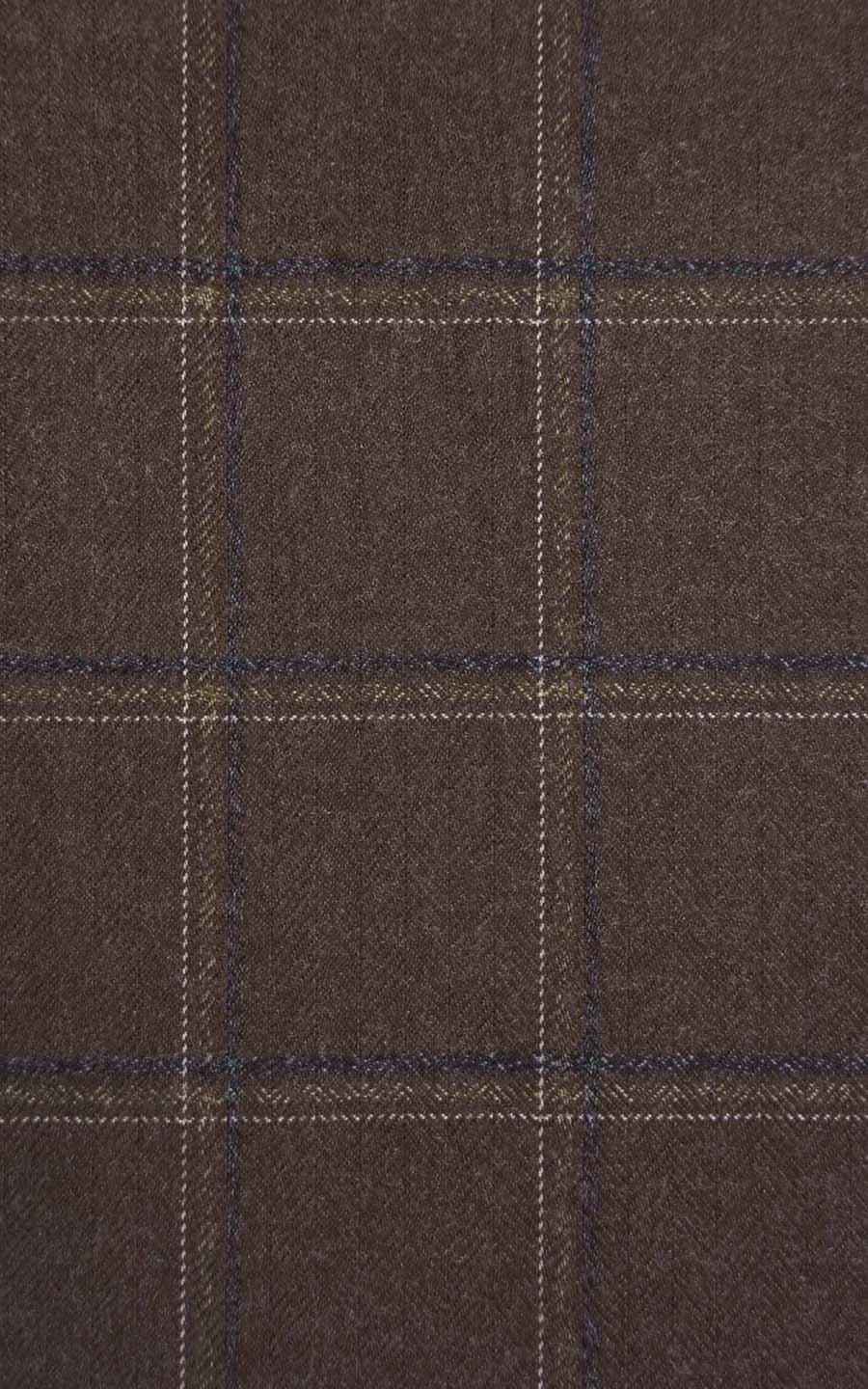 Chocolate Brown Checks Vegan Wool