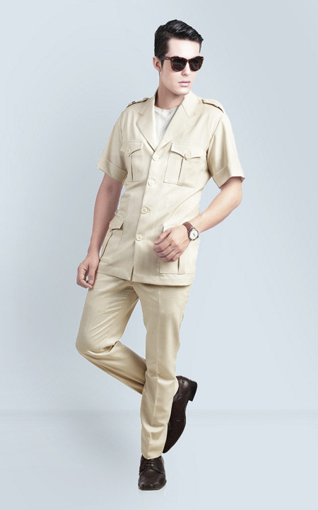 Short Sleeve Safari Suit 70s | vlr.eng.br