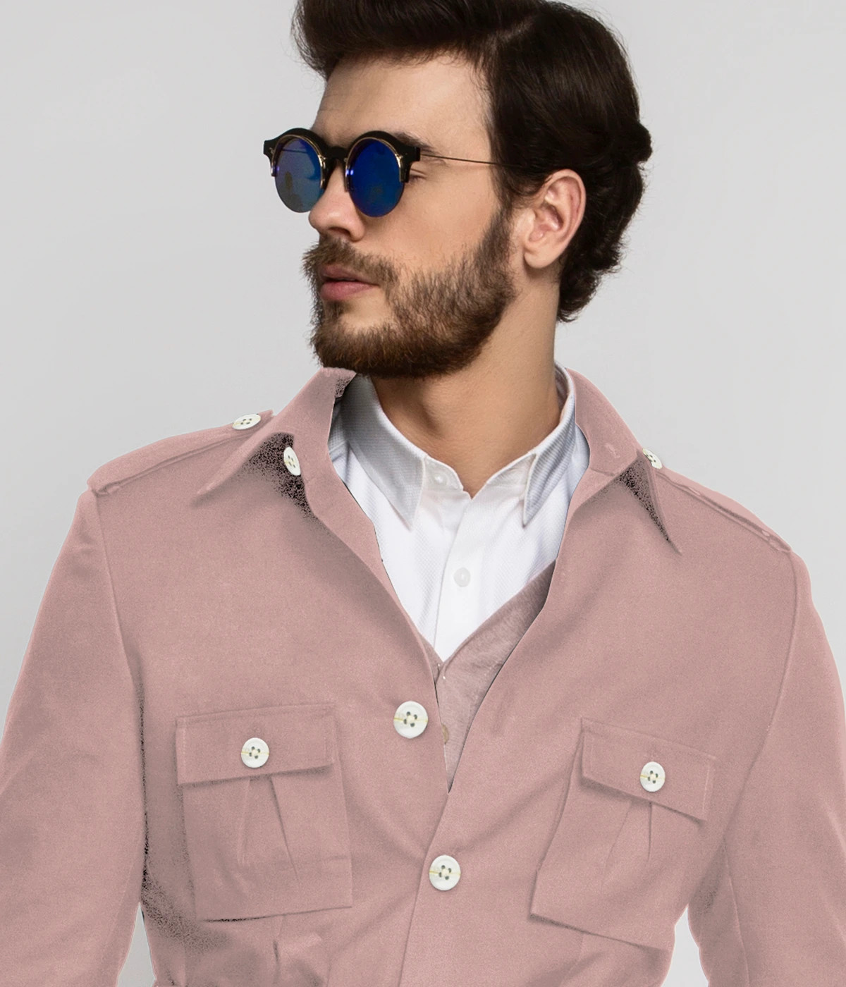 Blush Pink Military Suit-1