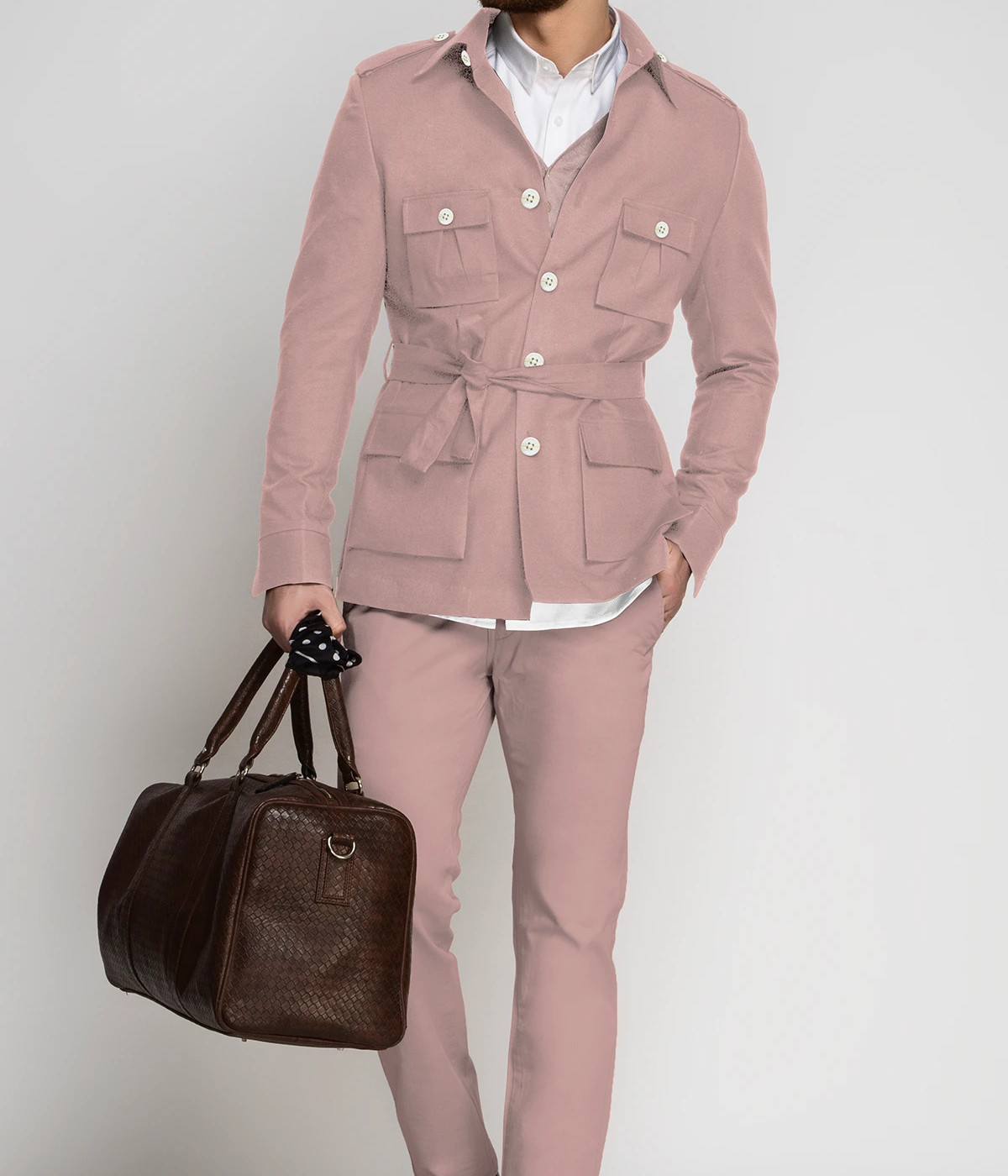 Blush Pink Military Suit- view-2