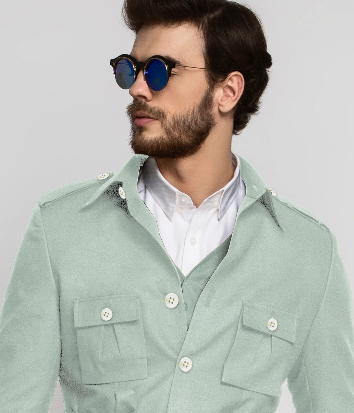 Pastel Mint Military Suit-1