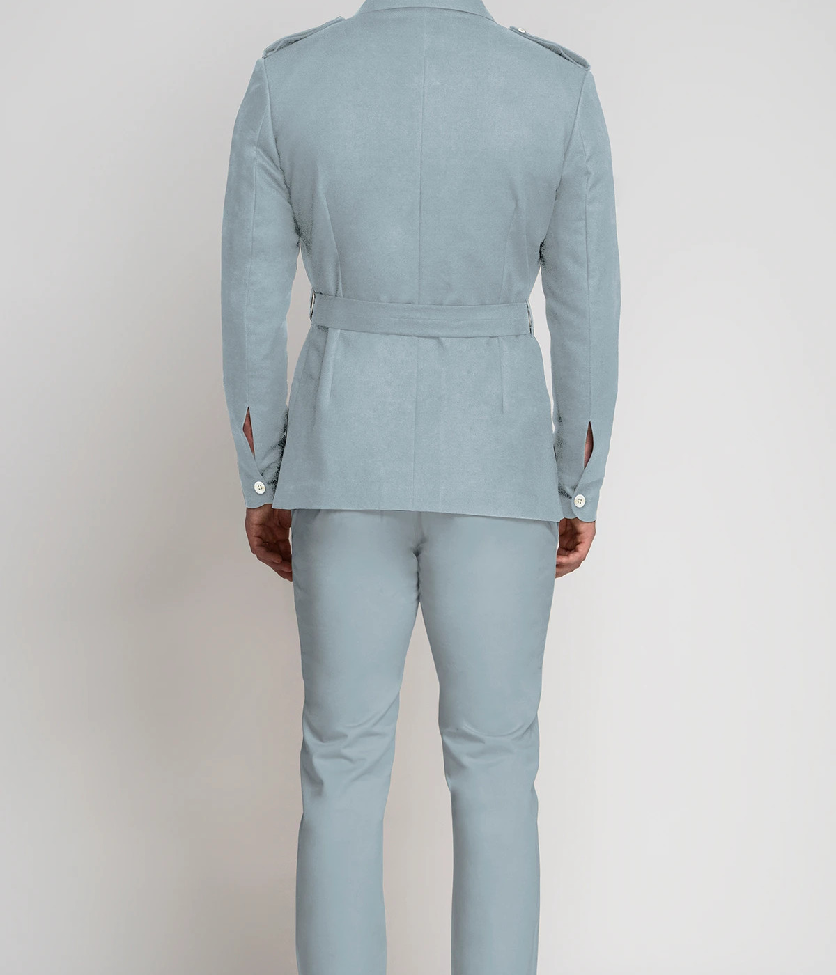 Bluish Grey Military Suit- view-1