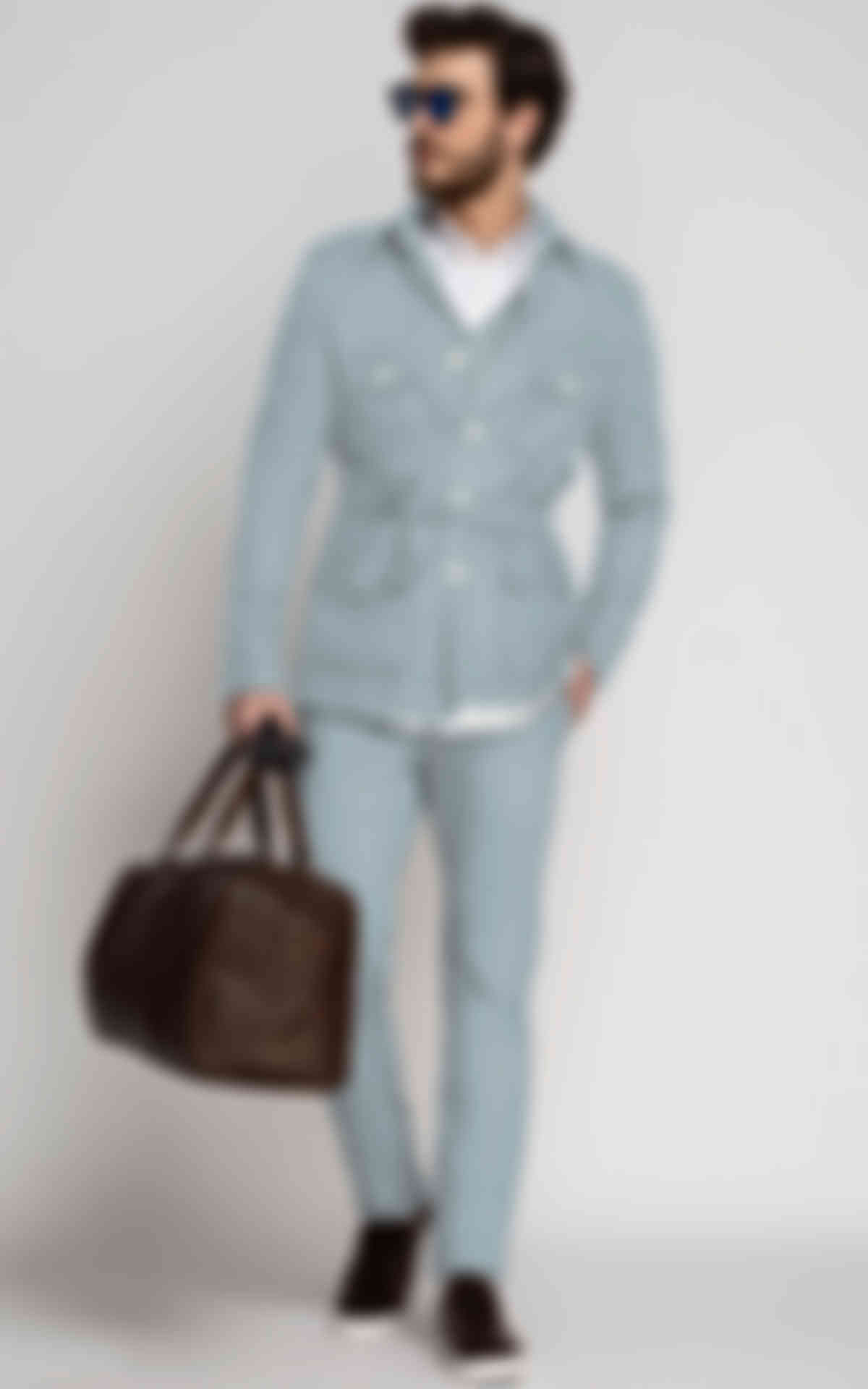 Bluish Grey Military Suit