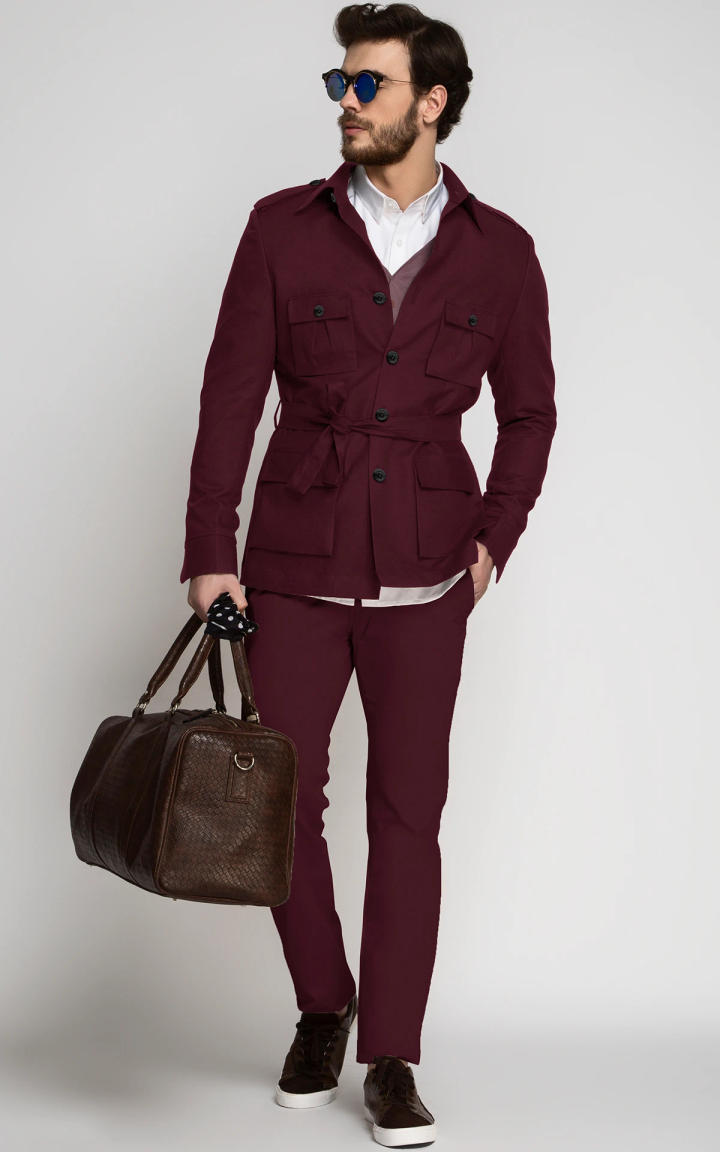 San Diego Burgundy Military Suit image