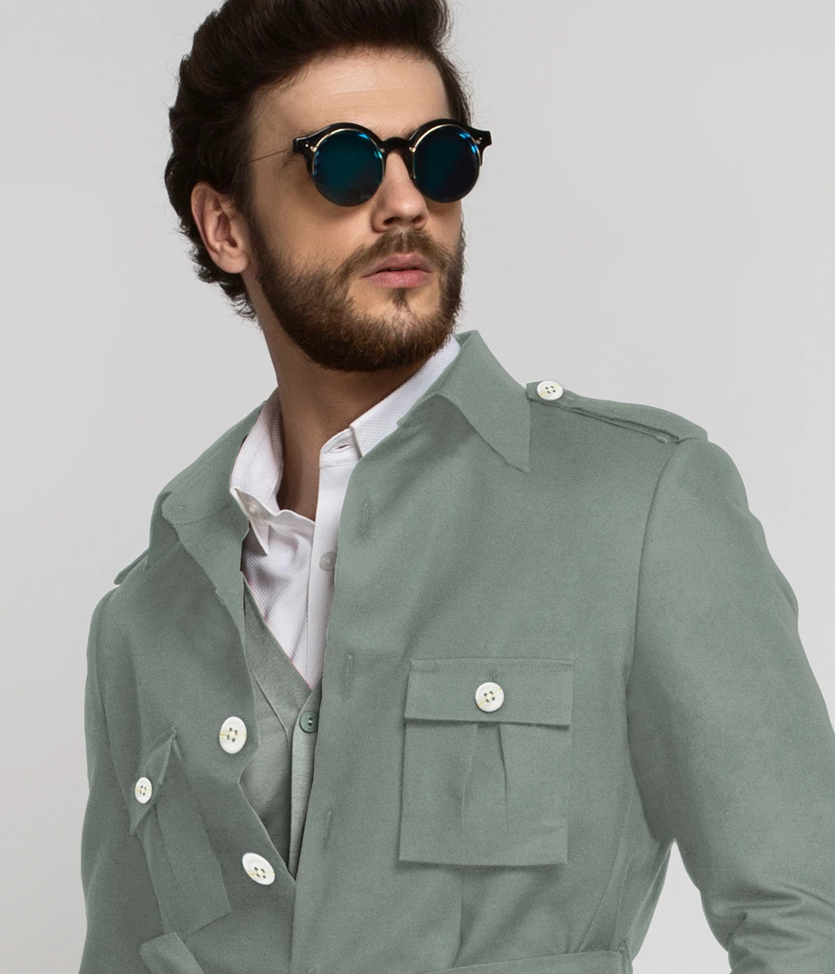 Moss Green Military Suit-1