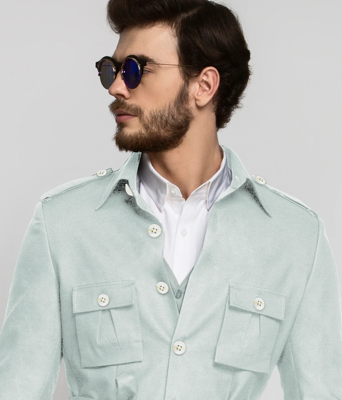 Light Mint Military Suit-1