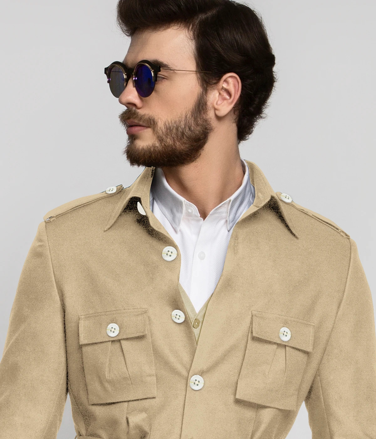 Light Khaki Sand Military Suit-1