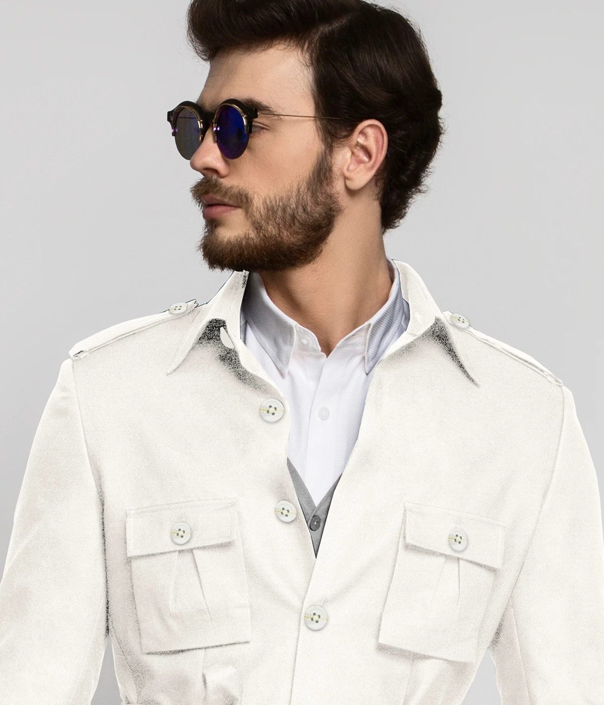 Vegas Ivory Military Suit-1