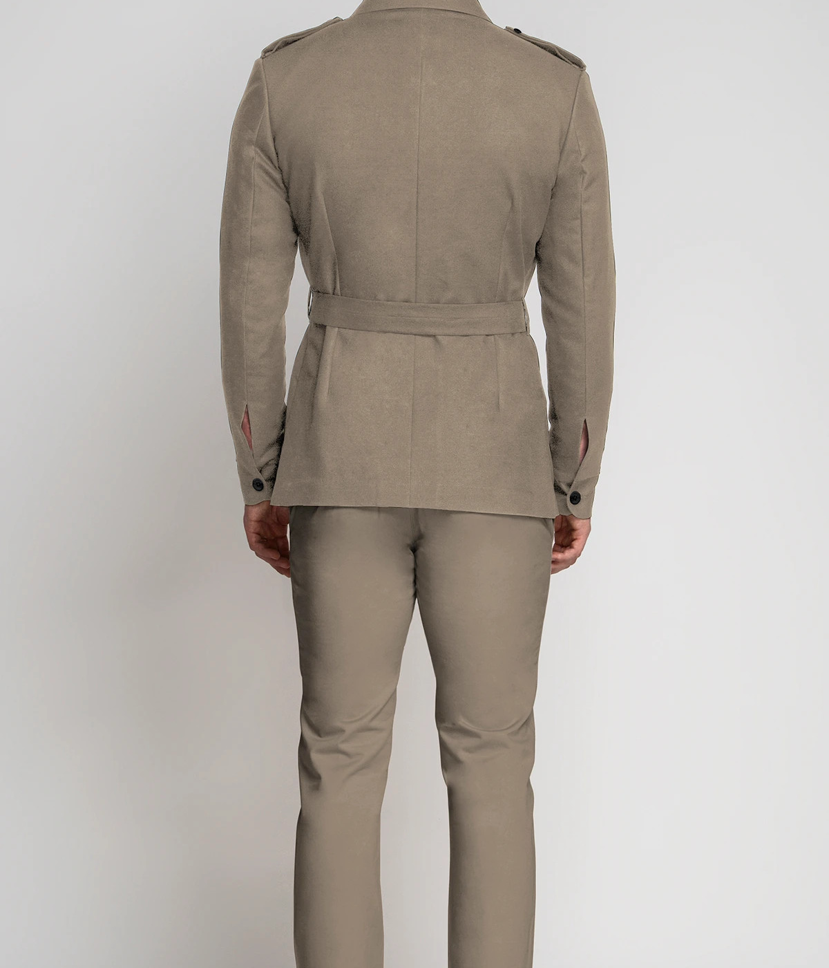 Pebble Brown Khaki Military Suit- view-1
