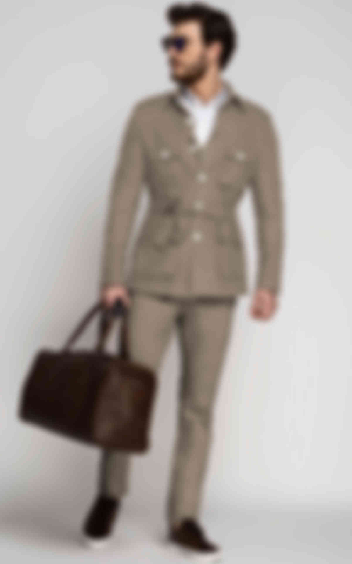 Pebble Brown Khaki Military Suit