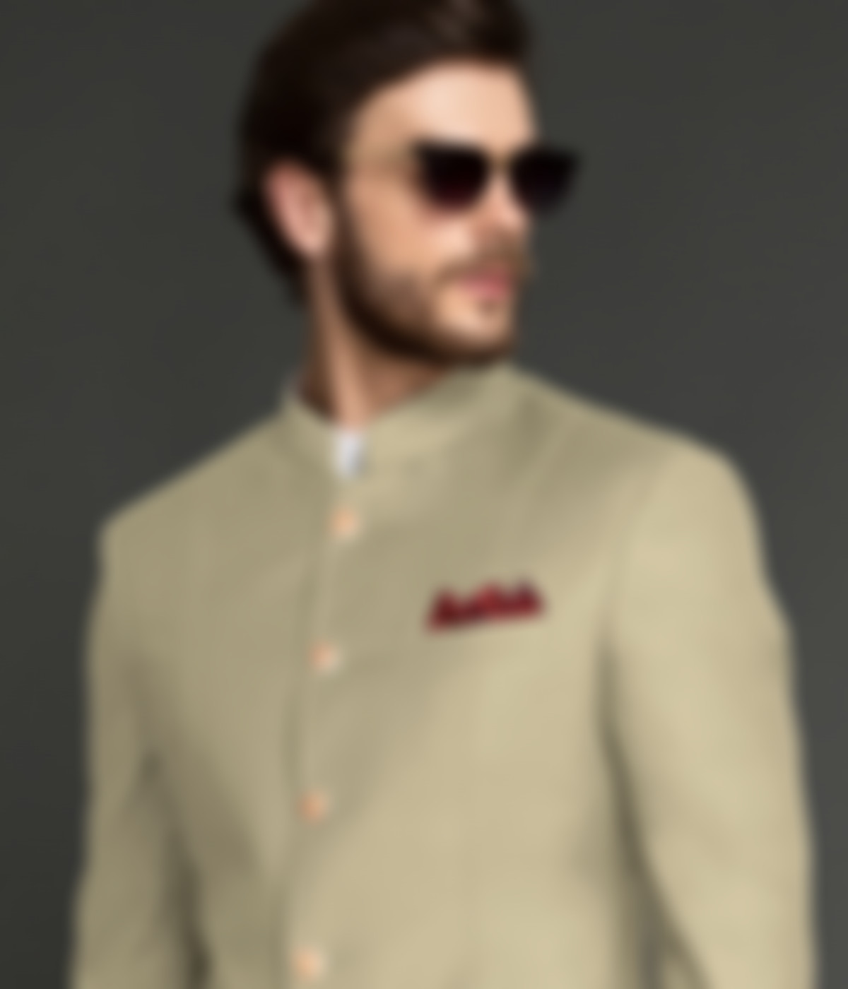 California Khaki Wool Jodhpuri Suit-1