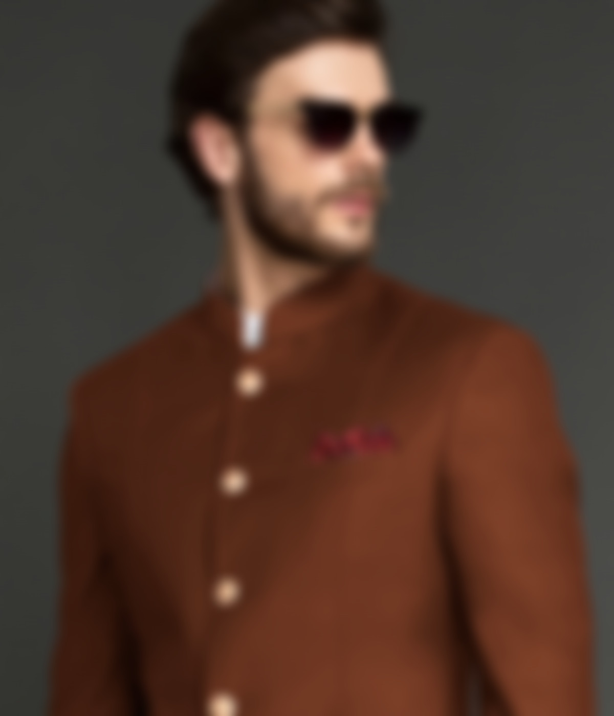 Burnt Rust Wool Jodhpuri Suit-1