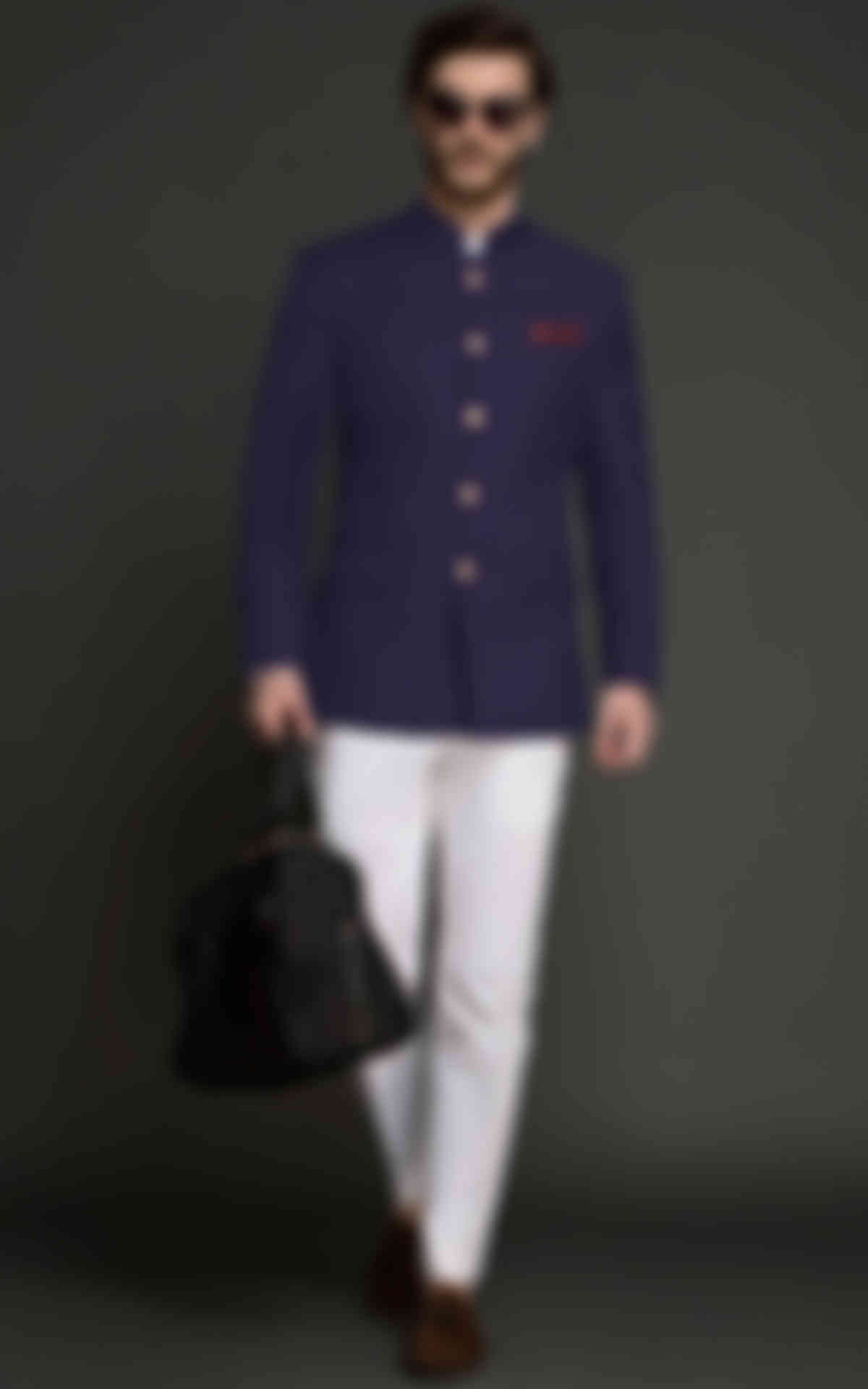 Ibiza Purple Wool Jodhpuri Suit image