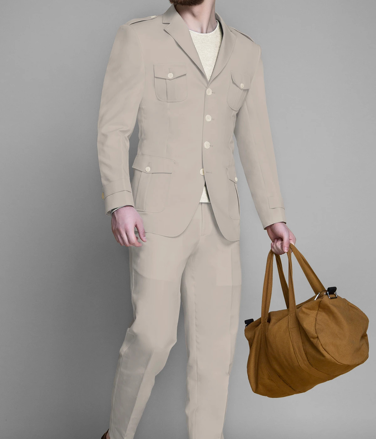 Muted Beige Leisure Suit- view-2
