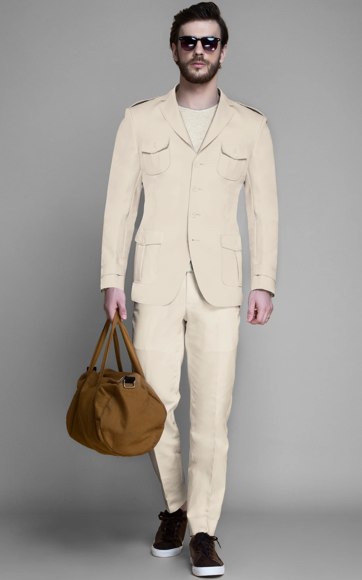 Beige Men Suits Slim Fit Jacket 3 Piece For Wedding Groom Formal Suits/blazer  Pants And Vest Solid Color Classic Fit Fashion Set - Suits - AliExpress