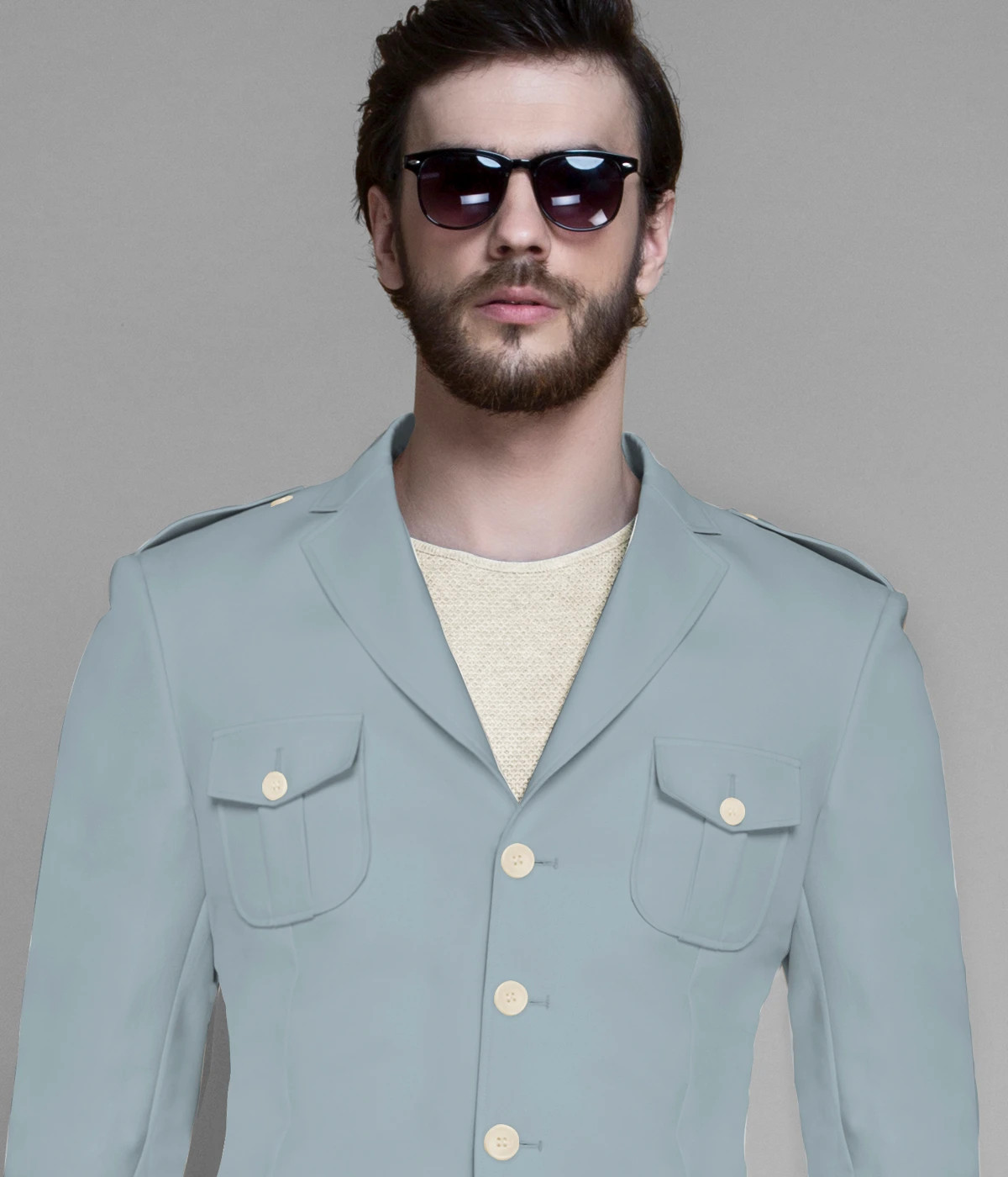 Bluish Grey Leisure Suit-1