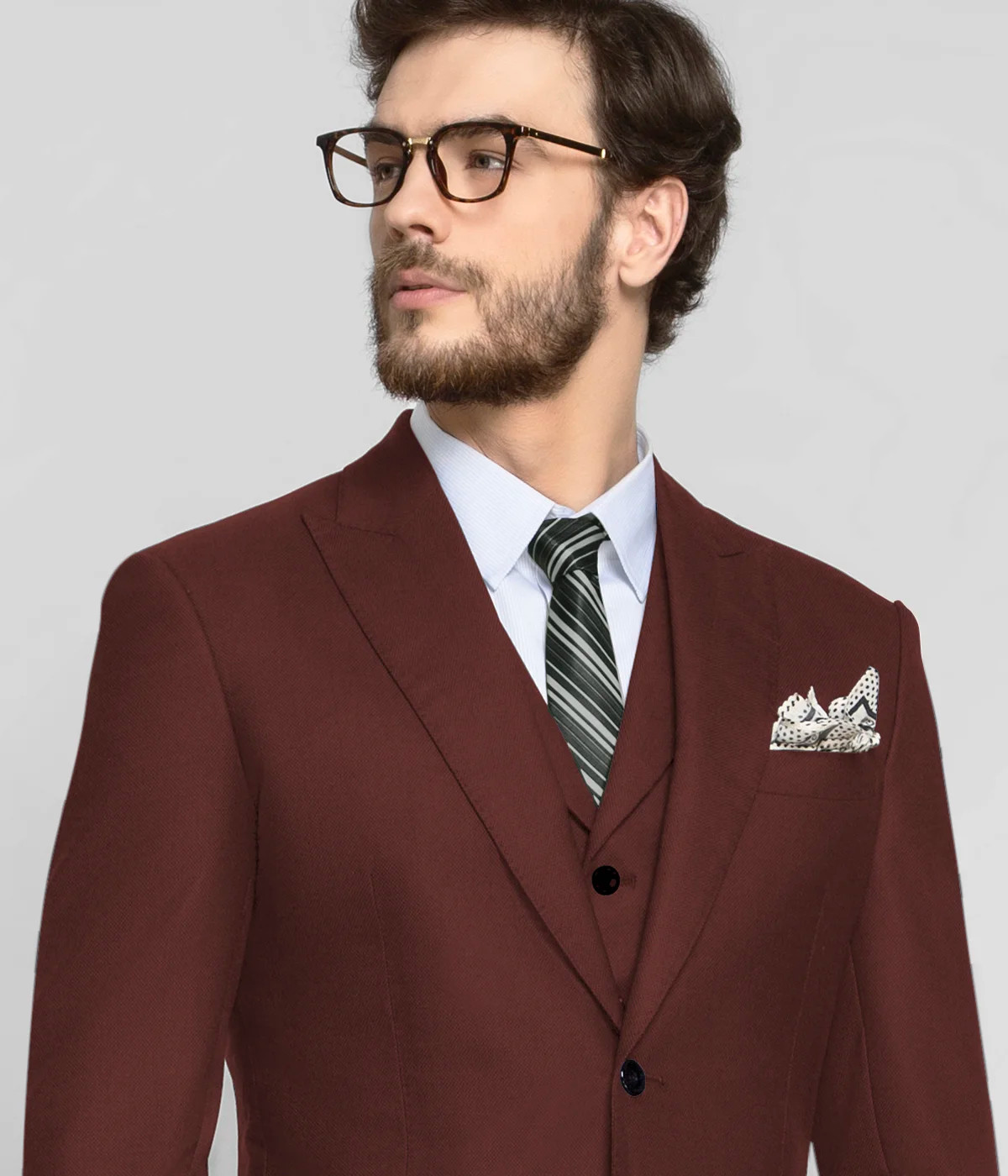 Burgundy Maroon Vegan Suit-1