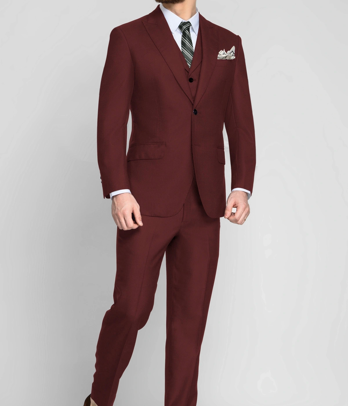 Burgundy Maroon Vegan Suit- view-2