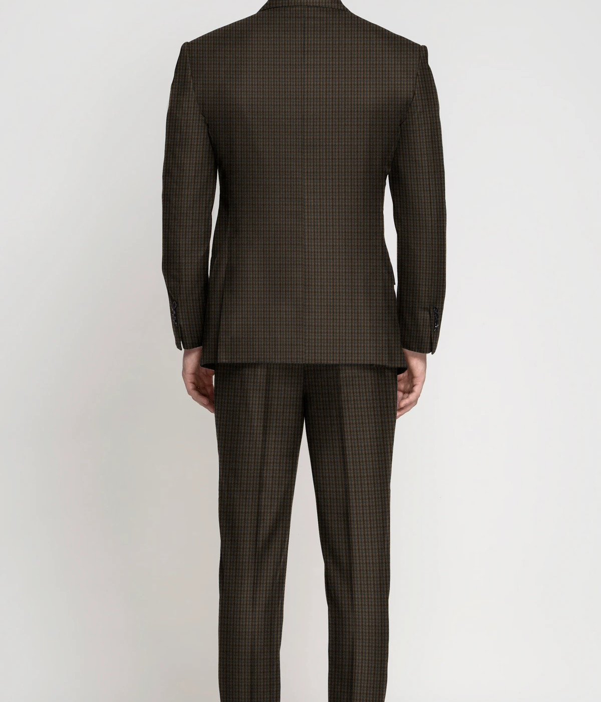 Moss Brown Houndstooth Wool Suit- view-1