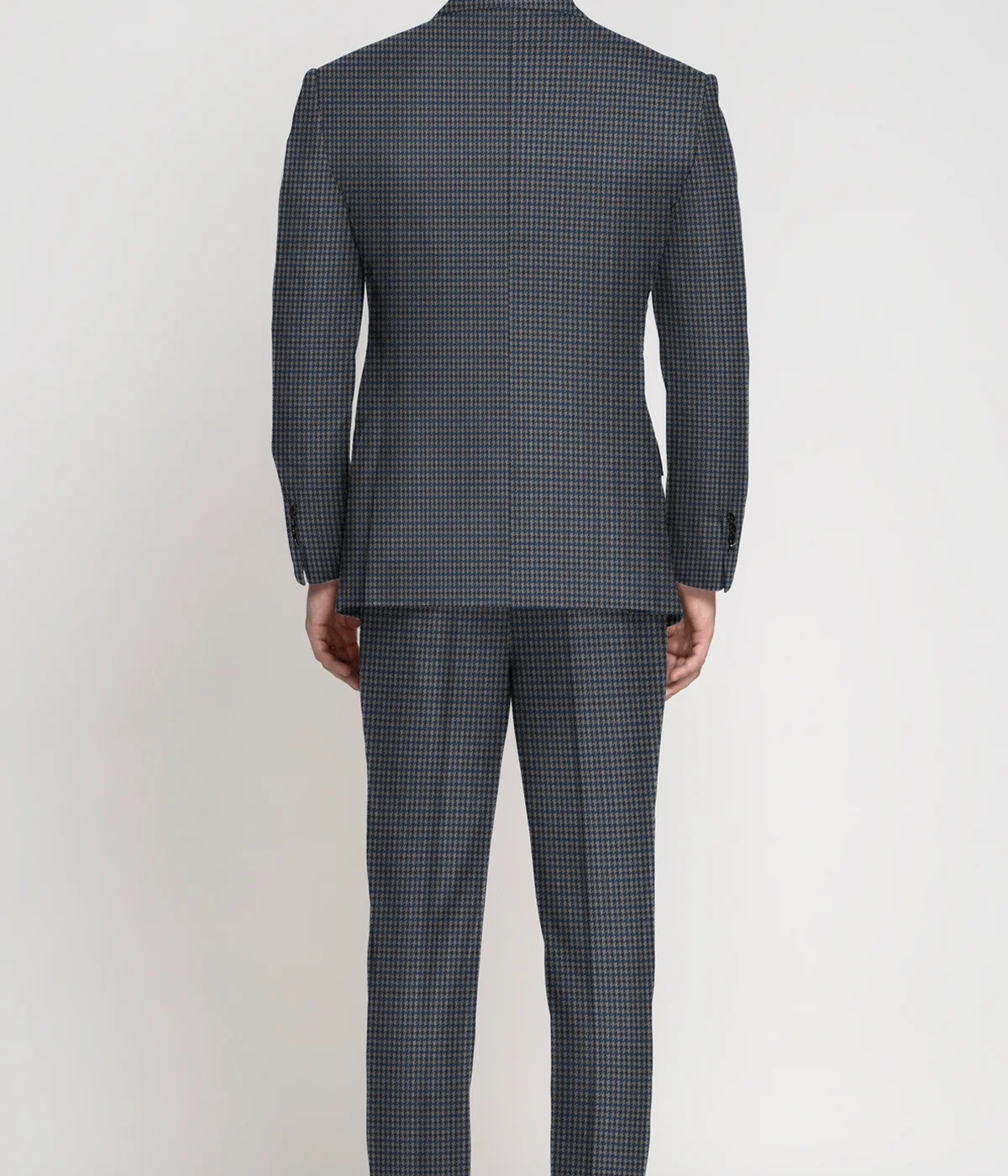 Bluish Grey Houndstooth Wool  Suit- view-1