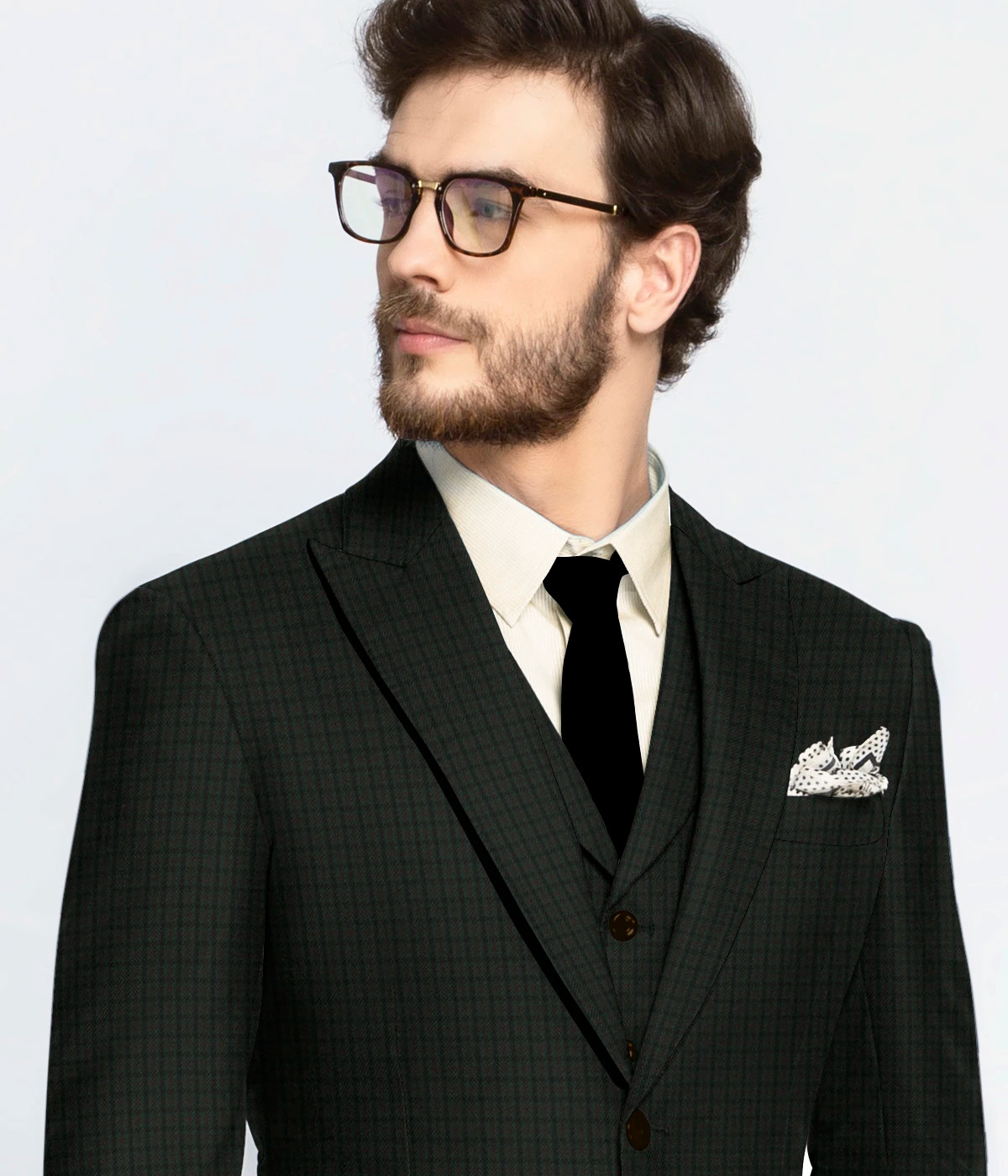 Sage Country Houndstooth Wool Suit-1