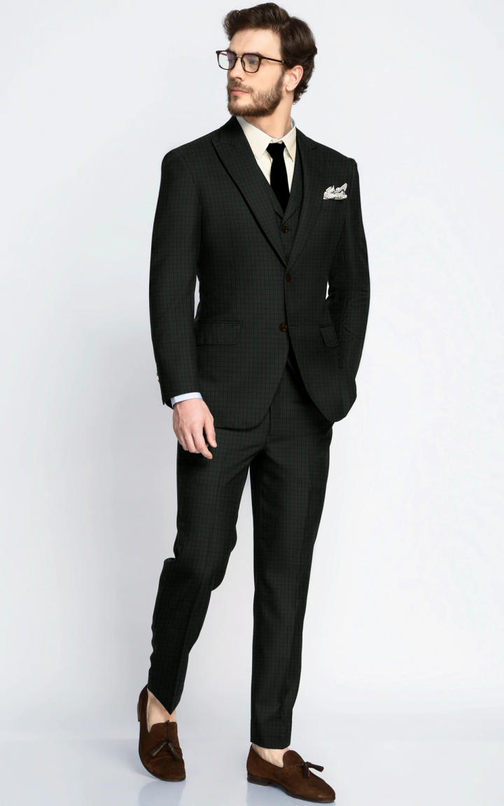 Sage Country Houndstooth Wool Suit image