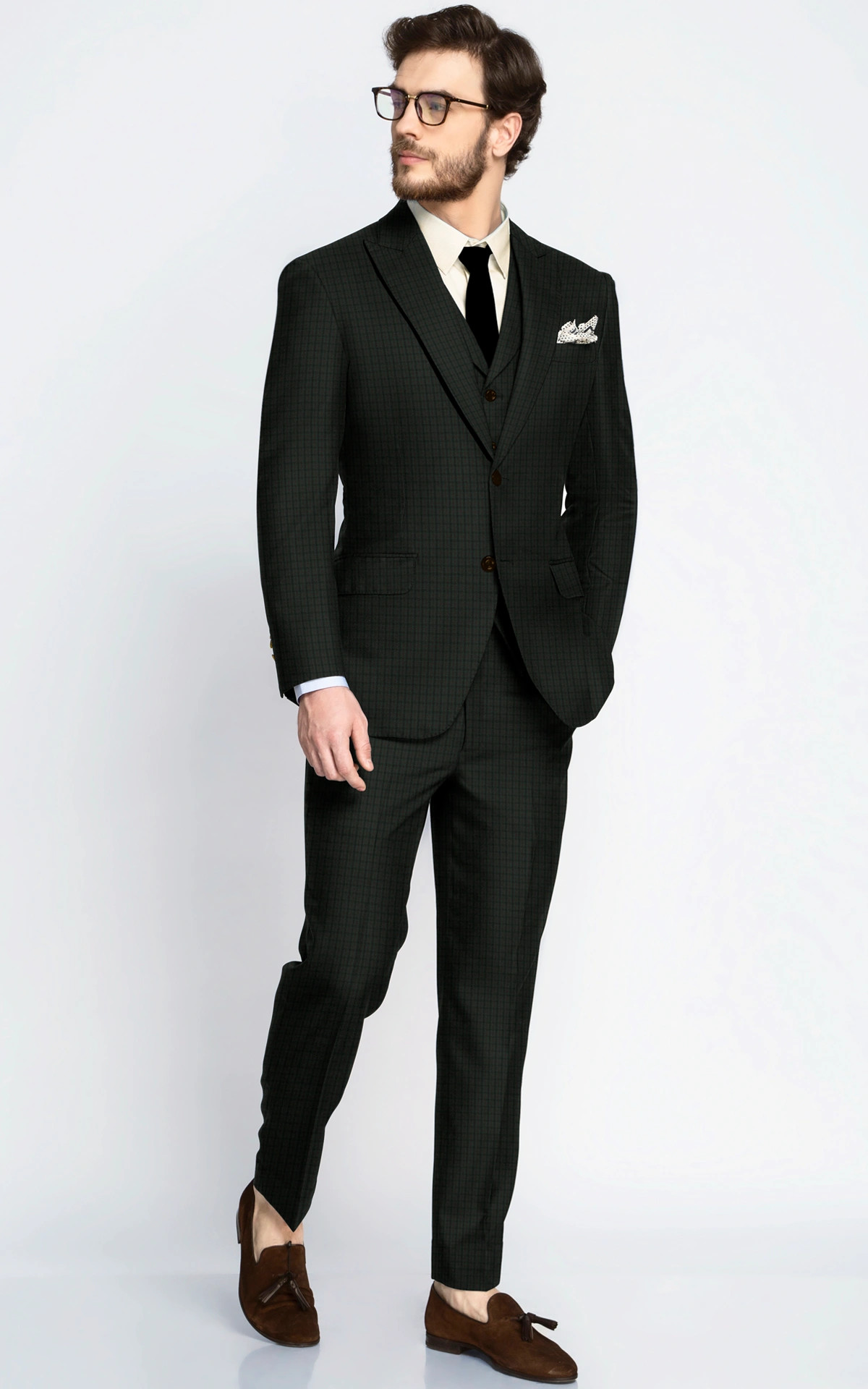 Sage Country Houndstooth Wool Suit