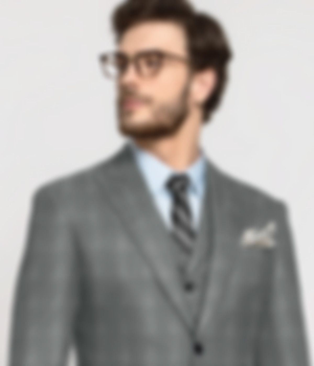 Light Grey Checks Wool Suit-1