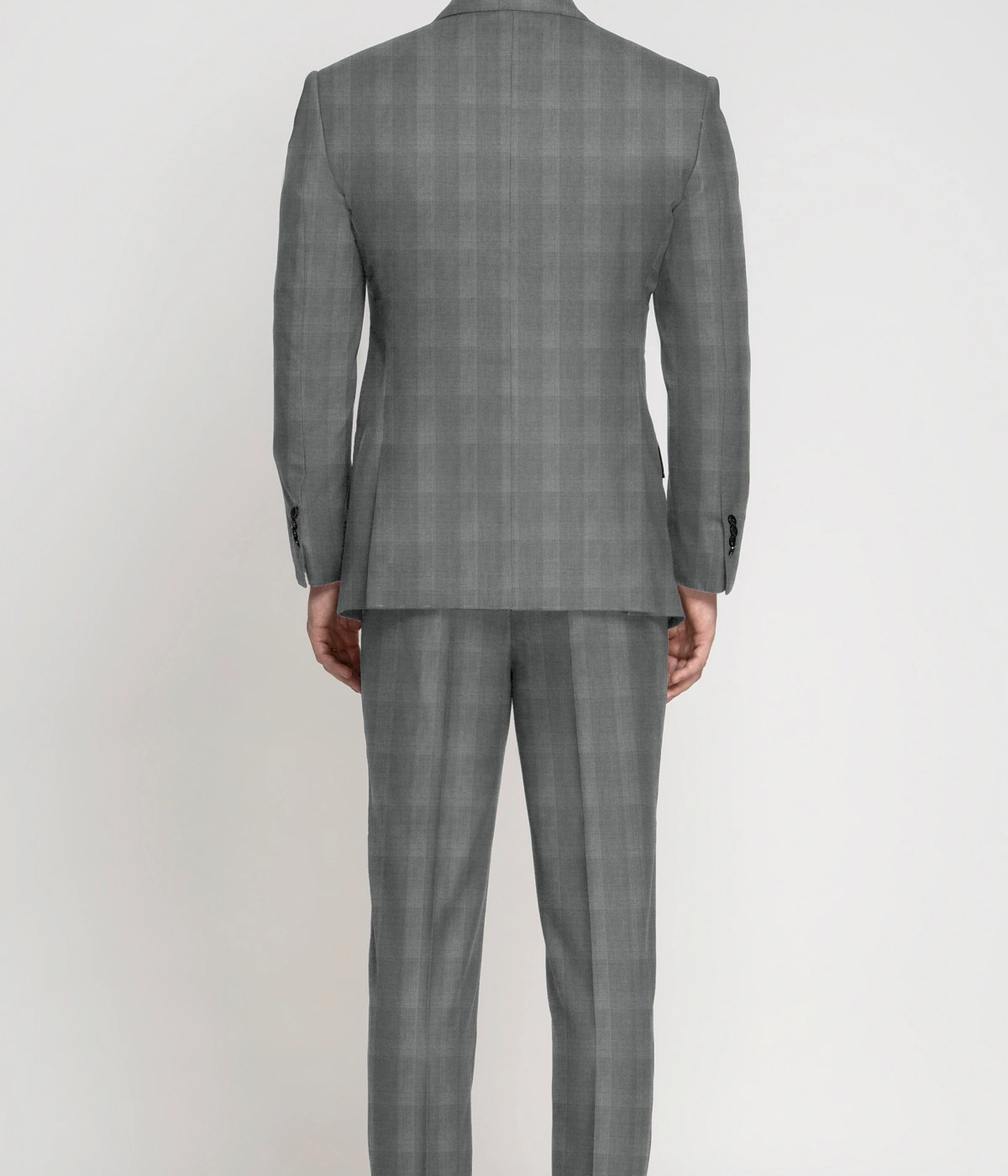 Light Grey Checks Wool Suit- view-1