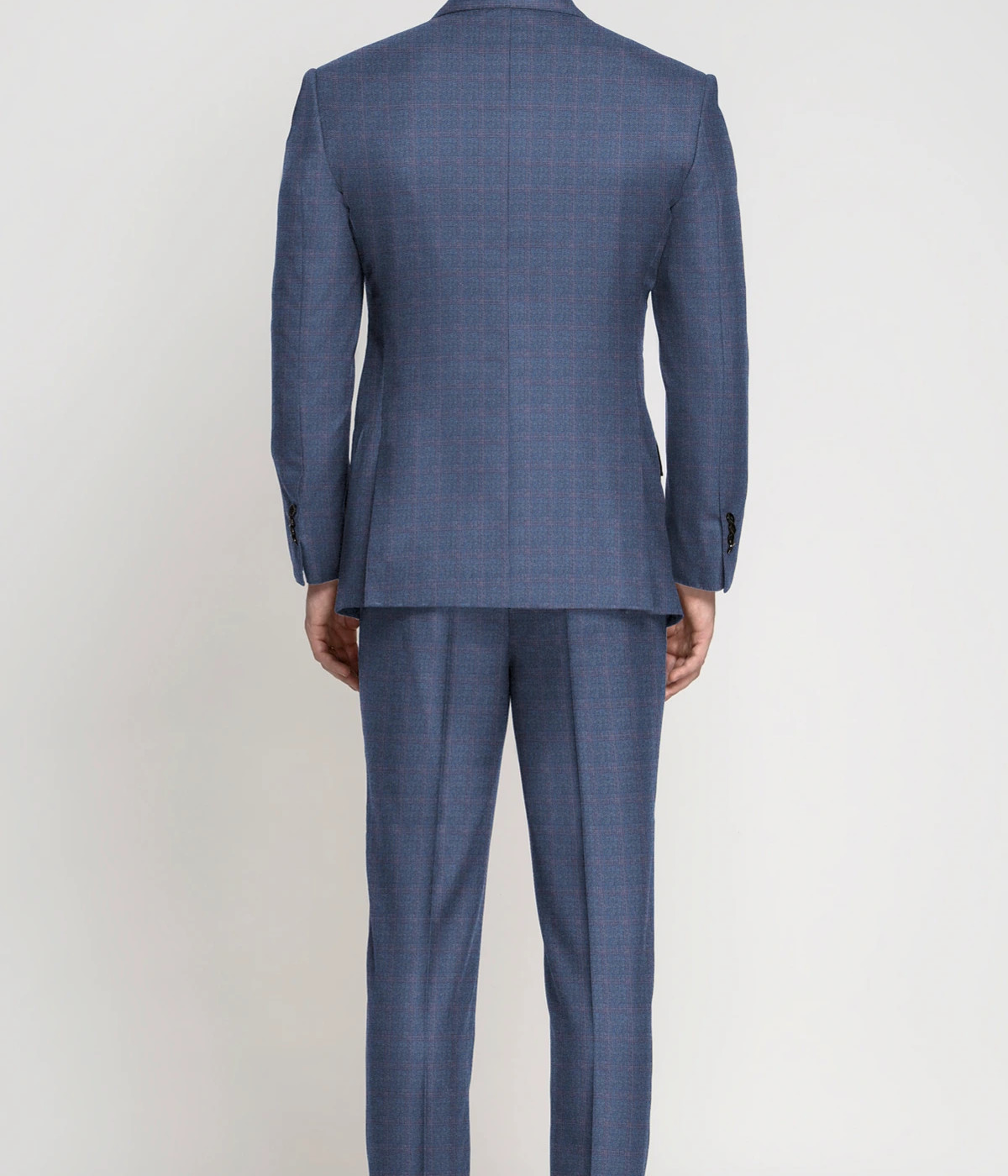 Steel Blue Checks Wool Suit- view-1