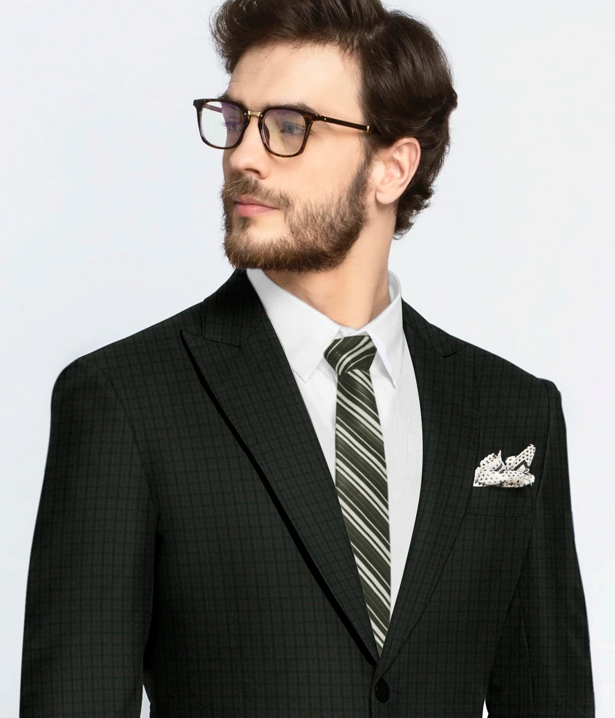 Sage Country Houndstooth Wool Blazer-1