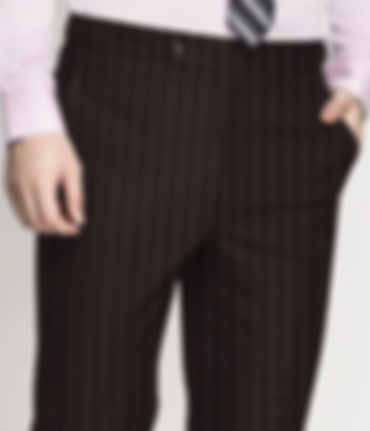 Maroon Striped Wool Pants-1