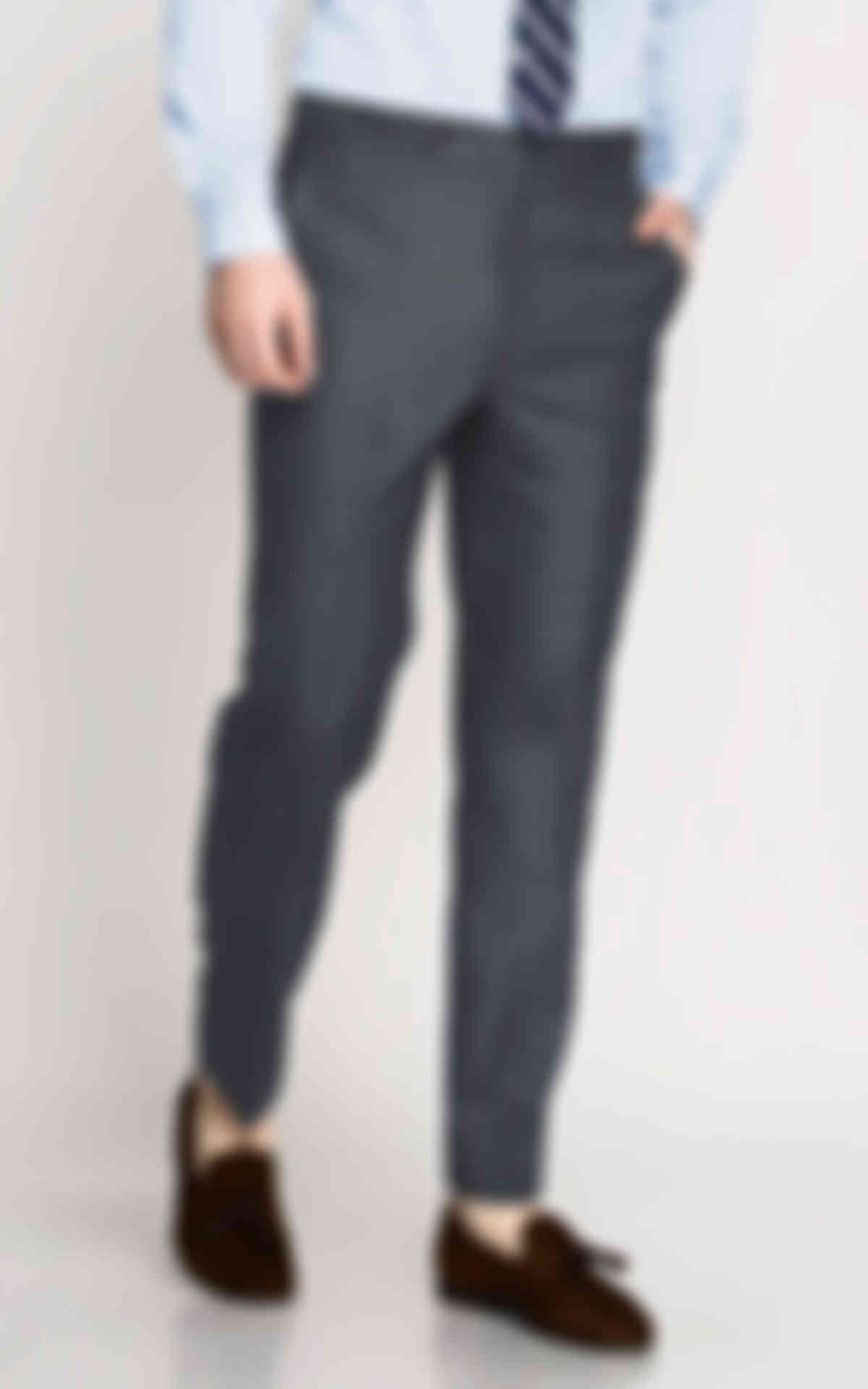Blue Grey Houndstooth Wool Pants image